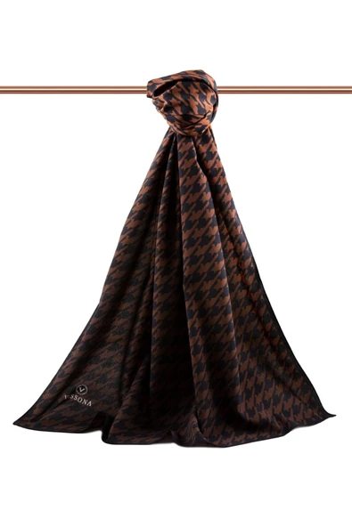 LÜKS MEDİNE İPEĞİ KAZAYAĞI DESENLİ TABA RENKLİ 75X195 KIRIŞMAZ ŞAL MOSS KREP DİKİŞ TİPİ İTALYAN DİKİŞLİ ürün görseli 1