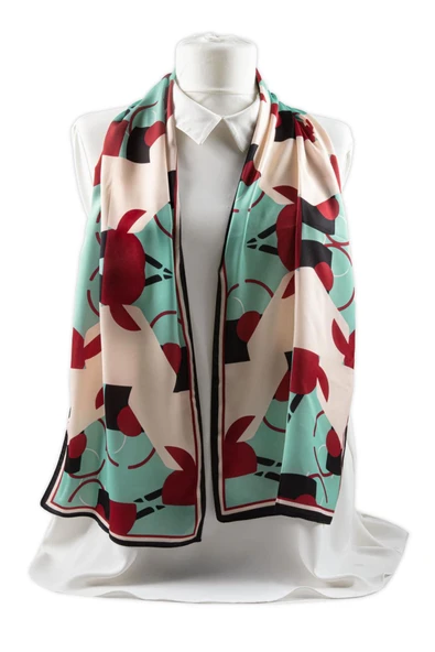 I5 Geometrikl Desenli Fular 30x140 - Resim 4