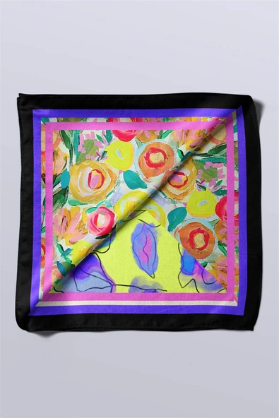 G109 OIL PAINT TASARIMLI BANDANA DG12459 - Resim 4