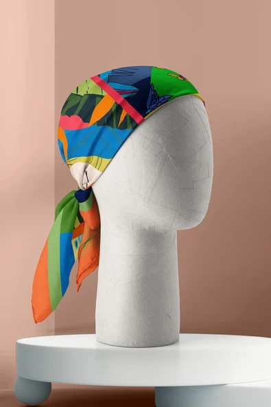 C52 KADIN DESENLİ BANDANA - Resim 3