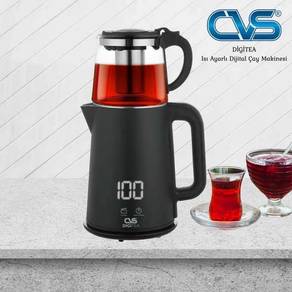 CVS DN 1553 DİGİTEA Isı Ayarlı Dijital Çay Makinesi ürün görseli 1