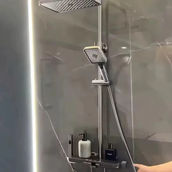 ANTRESİT FONKSİYONEL YENİ NESİL AKILLI DUŞ SİSTEM PİYANO BANYO BATARYA ROBOT YAĞMURLAMA ürün görseli