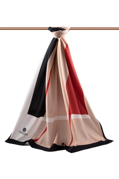 LÜKS MEDİNE İPEĞİ GEOMETRIK DESENLİ SİYAH - BORDO RENKLİ 75X195 KIRIŞMAZ ŞAL MOSS KREP DİKİŞ TİPİ İTALYAN DİKİŞLİ ürün görseli