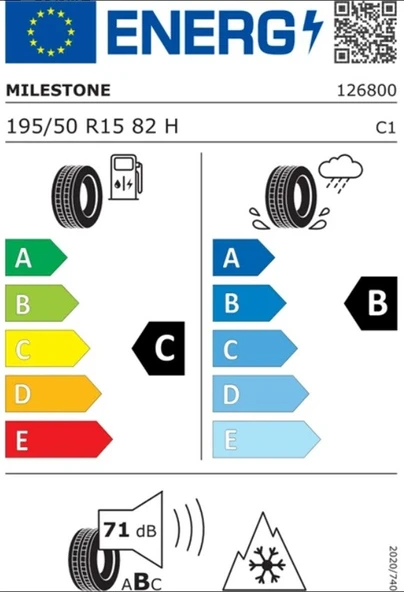 Milestone 195/50 R15 TL 82H CARMILE WINTER Kış Lastiği (Üretim Tarihi:2025) - Resim 2