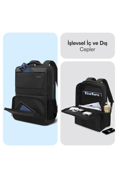 MCC-807 18'' Business X Notebook Sırt Çantası Siyah - Resim 3