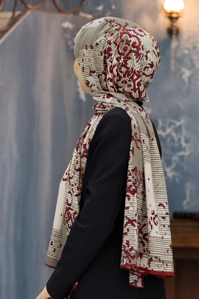 LÜKS MEDİNE İPEĞİ ESKİTME DESENLİ BORDO RENKLİ 75X195 KIRIŞMAZ ŞAL MOSS KREP DİKİŞ TİPİ İTALYAN DİKİŞLİ ürün görseli 1