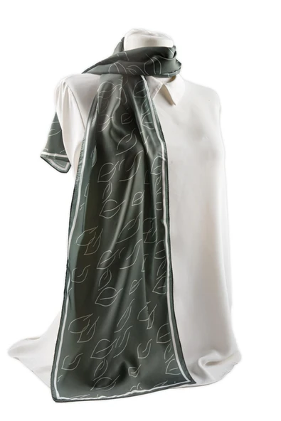 I4 Yaprak Desenli Fular 30x140 ürün görseli 1