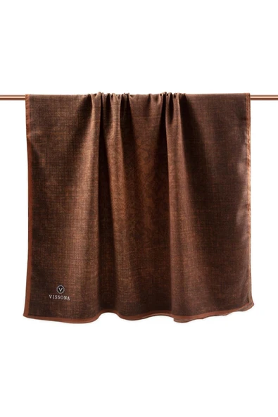 LÜKS MEDİNE İPEĞİ DOKU DESENLİ BAKIR RENKLİ 75X195 KIRIŞMAZ ŞAL MOSS KREP DİKİŞ TİPİ İTALYAN DİKİŞLİ - Resim 2