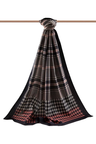 LÜKS MEDİNE İPEĞİ EKOSELİ KAZAYAK DESENLİ PUDRA RENKLİ 75X195 KIRIŞMAZ ŞAL MOSS KREP DİKİŞ TİPİ İTALYAN DİKİŞLİ - Resim 2