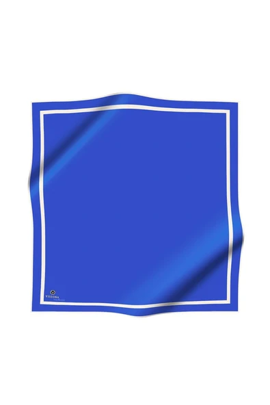 100% Twill İpek Düz Renk Bordür Desenli Saks - Krem Renkli Daha Tok Exclusive Serisi 90x90 Dikim Şekli : El Dikişi Eşarp - Resim 2