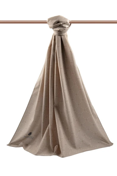 LÜKS MEDİNE İPEĞİ V DESENLİ VİZON RENKLİ 75X195 KIRIŞMAZ ŞAL MOSS KREP DİKİŞ TİPİ İTALYAN DİKİŞLİ - Resim 2