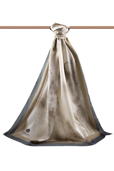 LÜKS MEDİNE BATİK DESENLİ GRİ RENKLİ 75X195 KIRIŞMAZ ŞAL MOSS KREP DİKİŞ TİPİ İTALYAN DİKİŞLİ - Resim 2