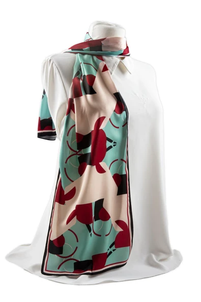 I5 Geometrikl Desenli Fular 30x140 ürün görseli