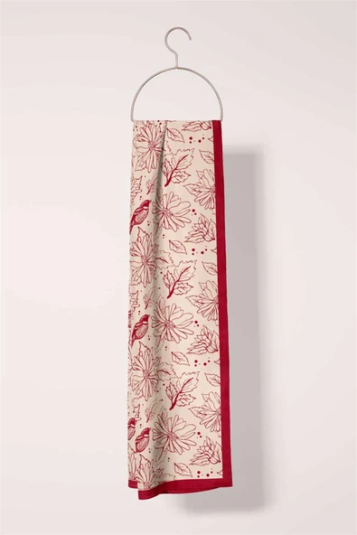 Çiçek ve Kuş Desenli Fular 30x140 - Resim 3