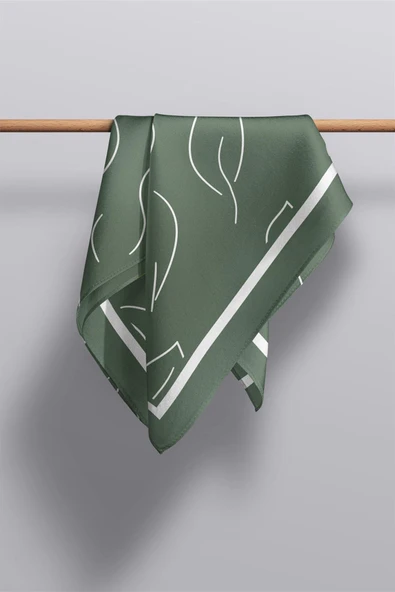 I4 Yaprak Desenli Fular 30x140 - Resim 2