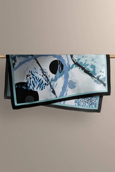 Y45 KADIN GEOMETRİK DESENLİ BANDANA (DG9864) - Resim 3