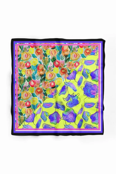 G109 OIL PAINT TASARIMLI BANDANA DG12459 - Resim 2