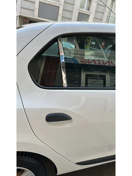 Renault Symbol 2013-2019 Uyumlu Cam Direk Kelebek 2 Parça Krom Paslanmaz Çelik Cam Direği - Resim 3