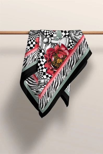 C76 CHECK HORSE  TASARIMLI BANDANA DG12082 - Resim 5