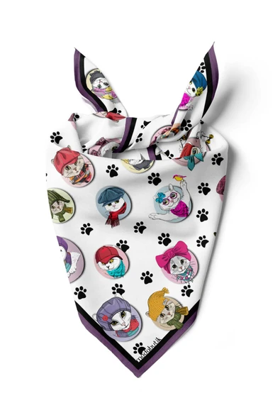 Modabutik Kedi Desenli Bandana ürün görseli