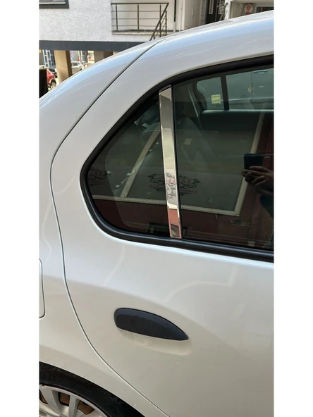 Renault Symbol 2013-2019 Uyumlu Cam Direk Kelebek 2 Parça Krom Paslanmaz Çelik Cam Direği ürün görseli 1