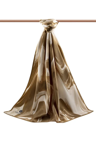 LÜKS MEDİNE EBRU DESENLİ HARDAL RENKLİ 75X195 KIRIŞMAZ ŞAL MOSS KREP DİKİŞ TİPİ İTALYAN DİKİŞLİ ürün görseli 1