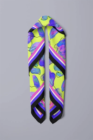 G109 OIL PAINT TASARIMLI BANDANA DG12459 - Resim 6