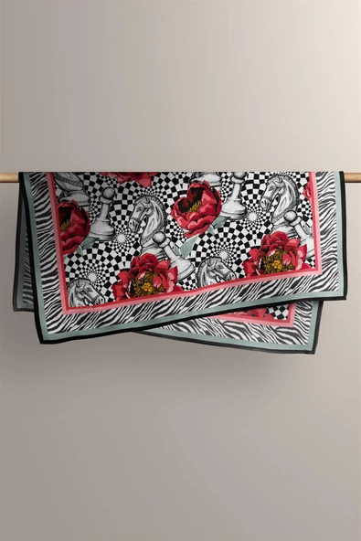 C76 CHECK HORSE  TASARIMLI BANDANA DG12082 - Resim 6