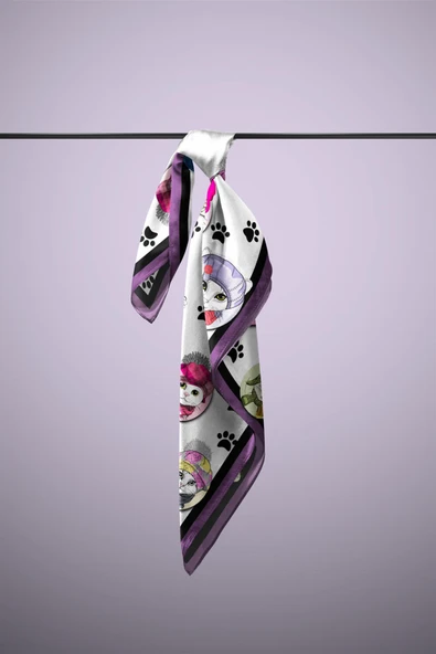 Modabutik Kedi Desenli Bandana - Resim 4