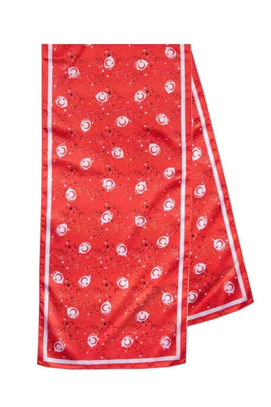 Modabutik Kırmızı Ay Yıldız Desenli Fular - Resim 4