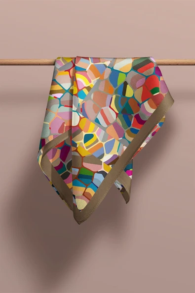 I11 Mozaik Desenli Fular 30x140 - Resim 2