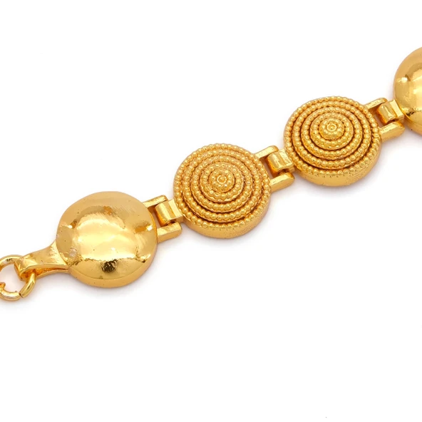 Altın Kaplama İmitasyon Zirkon Taşlı Çeyrek Çerçeveli Bileklik BLK-1202 - Resim 3