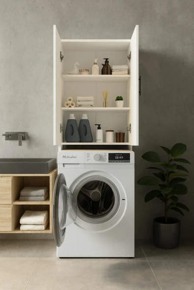 Akasya Stil Çamaşır Makinesi Dolabı - Resim 5