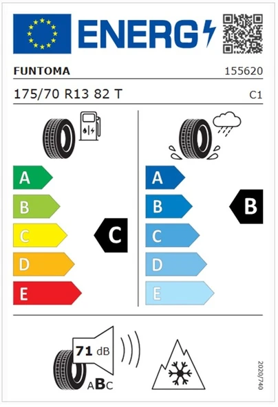 Funtoma 175/70 R13 TL 82T ROADFUN WINTER Oto Kış Lastiği (Üretim Tarihi:2025) - Resim 2