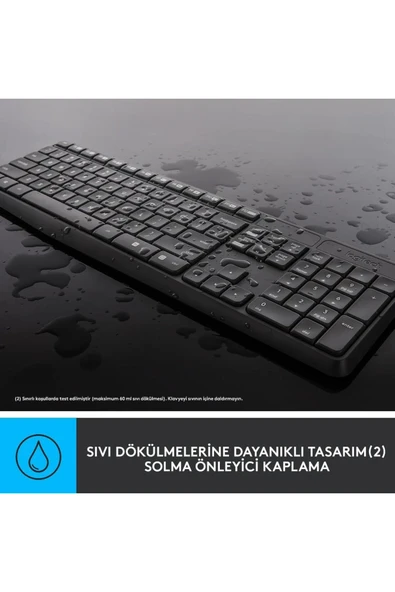 Logitech MK235 Kablosuz Klavye & Mouse Seti-Gri - Resim 4