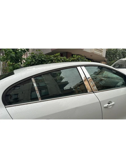 Renault Fluence Sedan Krom Kapı Direği 6 Parça Krom Paslanmaz Çelik Cam Direk - Resim 5