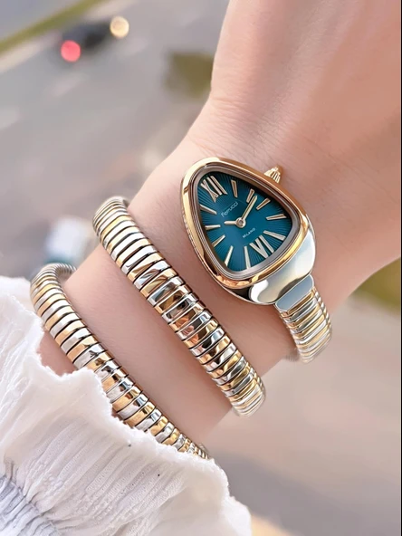 Ferrucci Yılan Dolamalı Çelik Kordon 2 Yıl Garantili 3 Atm Suya Dayanıklı Kadın Kol Saati C.03442.4 ürün görseli