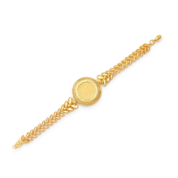 Altın Kaplama İmitasyon Çiçek Desenli Yarım Altınlı Bileklik BLK-1199 ürün görseli