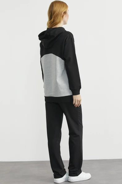 Oversize Kapüşonlu Eşofman Takım - Siyah - Resim 6