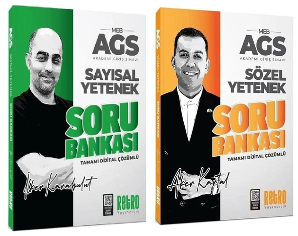 Retro 2026 MEB-AGS Sözel + Sayısal Yetenek Soru Bankası 2 li Set - Aker Kartal, İlker Karabulut Retro Yayıncılık ürün görseli 1