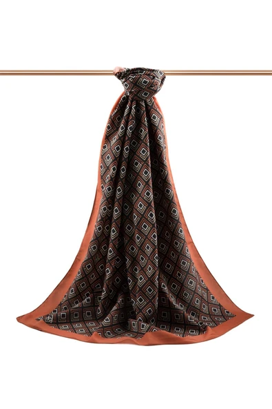 LÜKS MEDİNE İPEĞİ MİNİ MOTİF DESENLİ TABA - BEJ RENKLİ 75X195 KIRIŞMAZ ŞAL MOSS KREP DİKİŞ TİPİ İTALYAN DİKİŞLİ - Resim 2