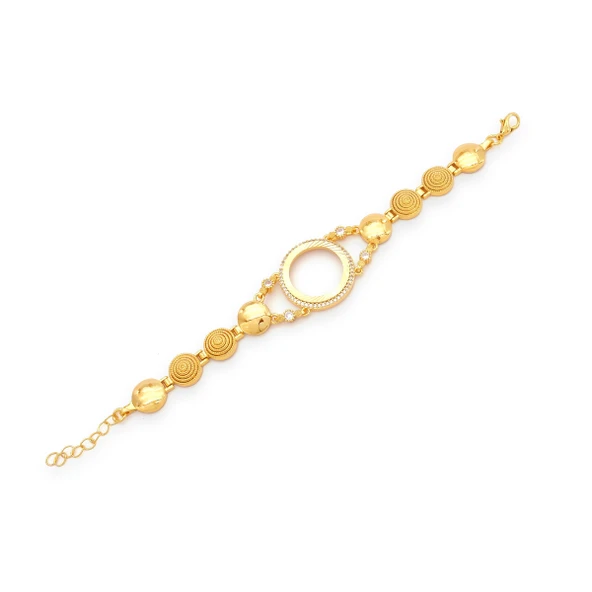 Altın Kaplama İmitasyon Zirkon Taşlı Çeyrek Çerçeveli Bileklik BLK-1202 ürün görseli