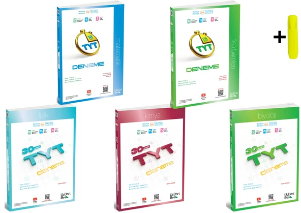 Üç Dört Beş TYT Matematik  Fen Fizik Kimya Biyoloji Deneme 5 Kitap Yeni ürün görseli