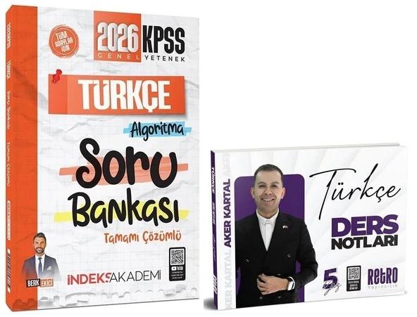 Retro + İndeks 2026 KPSS Türkçe 5Yüz Ders Notları + Soru Bankası 2 li Set - Aker Kartal Retro + İndeks Akademi Yayıncılık ürün görseli 1