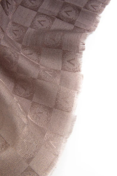 Vissona %57 İPEK %43 PAMUK Degrade Desenli Taş Renkli Şal -  70x190 Dikiş Tipi İtalyan Dikişli - Resim 4