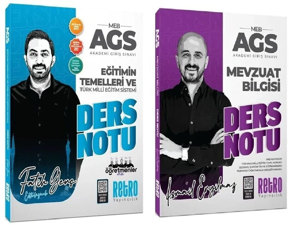 Retro 2026 MEB-AGS Eğitimin Temelleri ve Türk Milli Eğitim Sistemi + Mevzuat Bilgisi Ders Notu 2 li Set Retro Yayıncılık ürün görseli 1