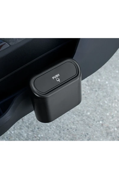 Mini Oto Çöp Kovası Abs Plastik Siyah - Resim 5