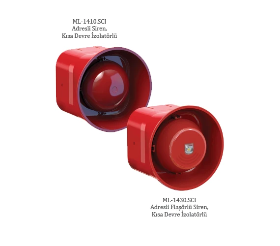 Maxlogic ML-1430.SCI Adresli Flaşörlü Siren, Kısa Devre İzolatörlü ürün görseli