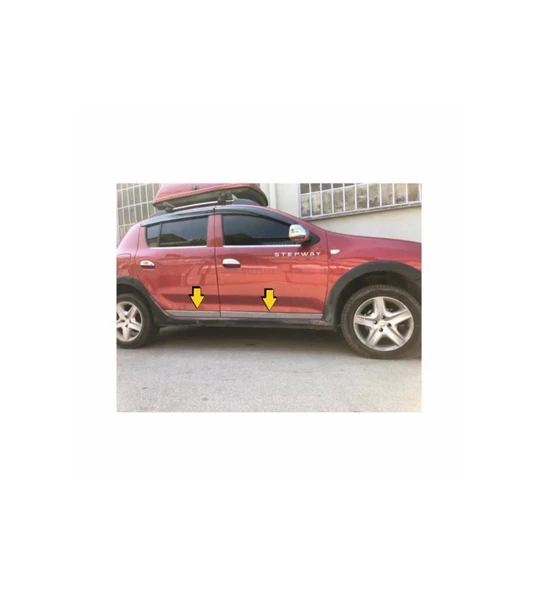 Dacia Sandero Stepway Krom Yan Kapı Çıtası 4 kapı 2012-2017  Paslanmaz Çelik Krom ürün görseli 1