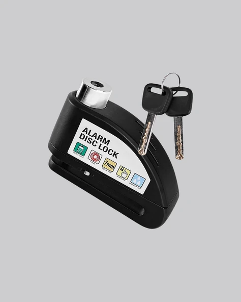 Anti Hırsızlık 110 dB Alarm Disk Fren Kilidi Suya Dayanıklı Çelik Güvenlik Kilidi - Resim 2